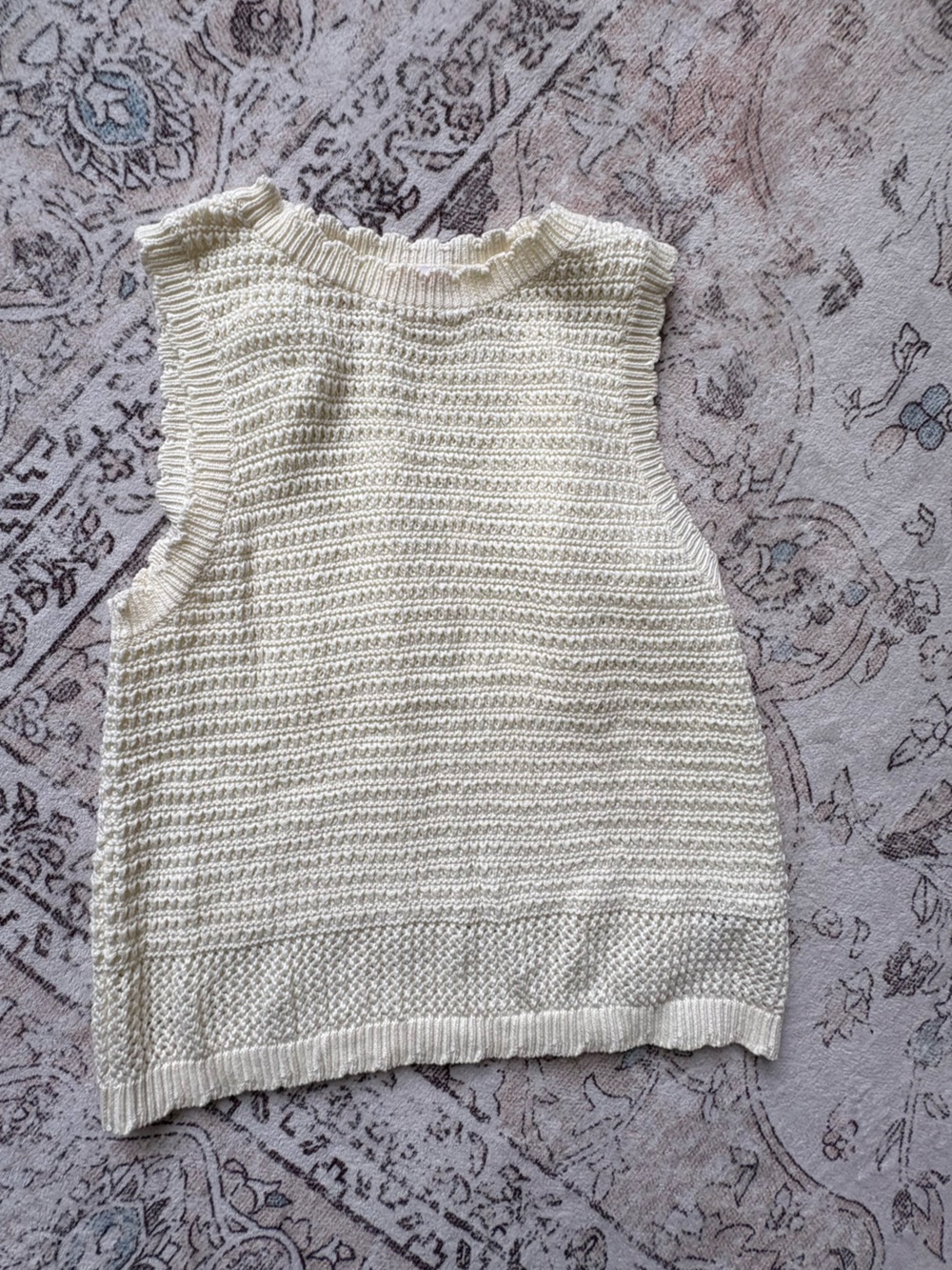 Joe Fresh Cream Sleeveless Knit Turtleneck Sweater Top